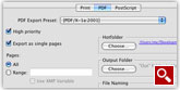 BatchOutput Server: InDesign PDF export options (screenshot)
