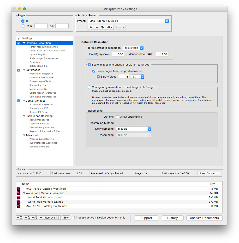 LinkOptimizer for InDesign Now Can Batch Process Entire Subfolder Tree Image