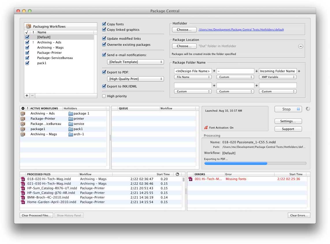 Package Central for Adobe InDesign Improves Email Notification Handling Image