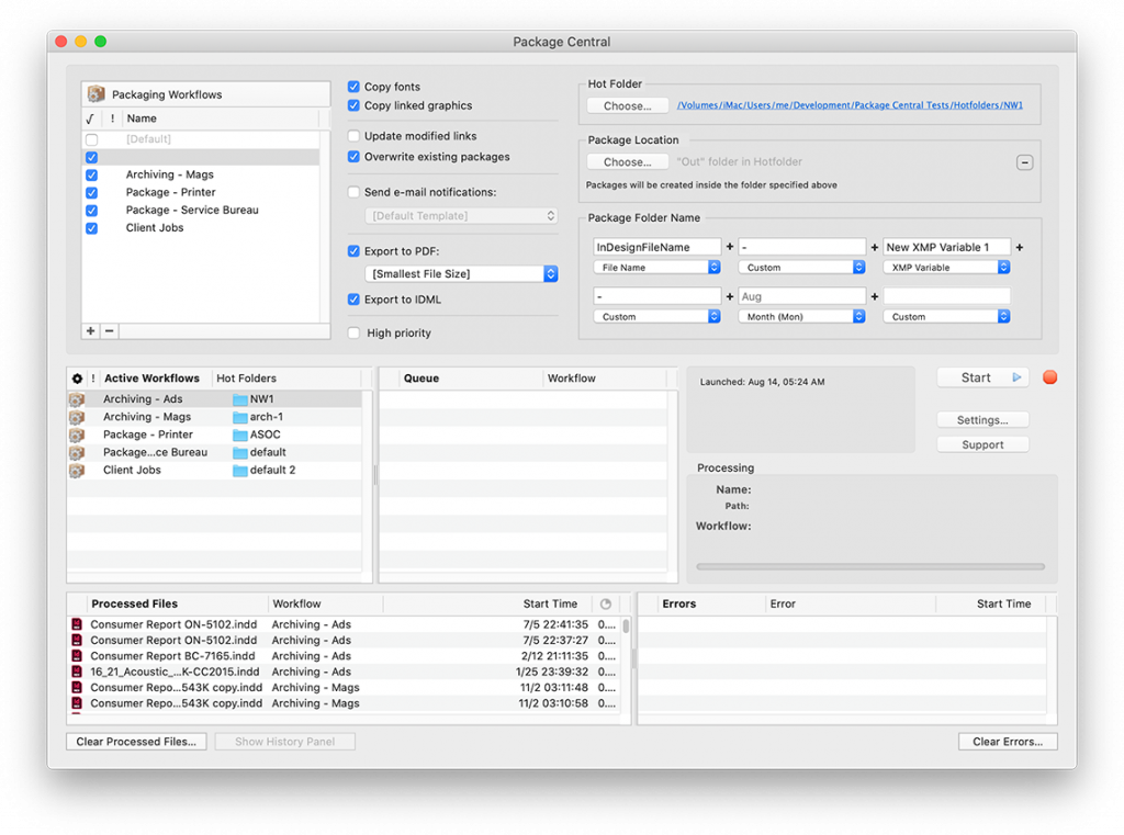 Package Central for Adobe InDesign screenshot