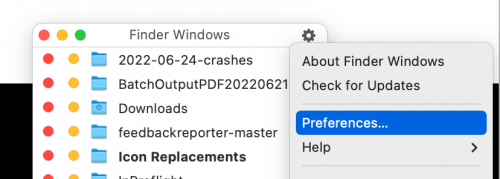 Finder Windows Preferences screenshot